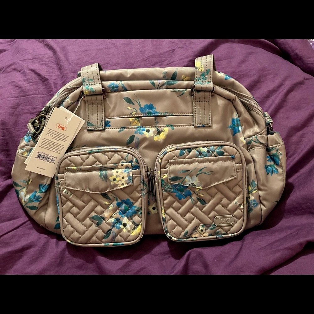 LUG NWT JUMPER TOTE BOUQUET PEARL SOLD OUT BLUE GRAY FLORAL RARE HARD TO FIND!